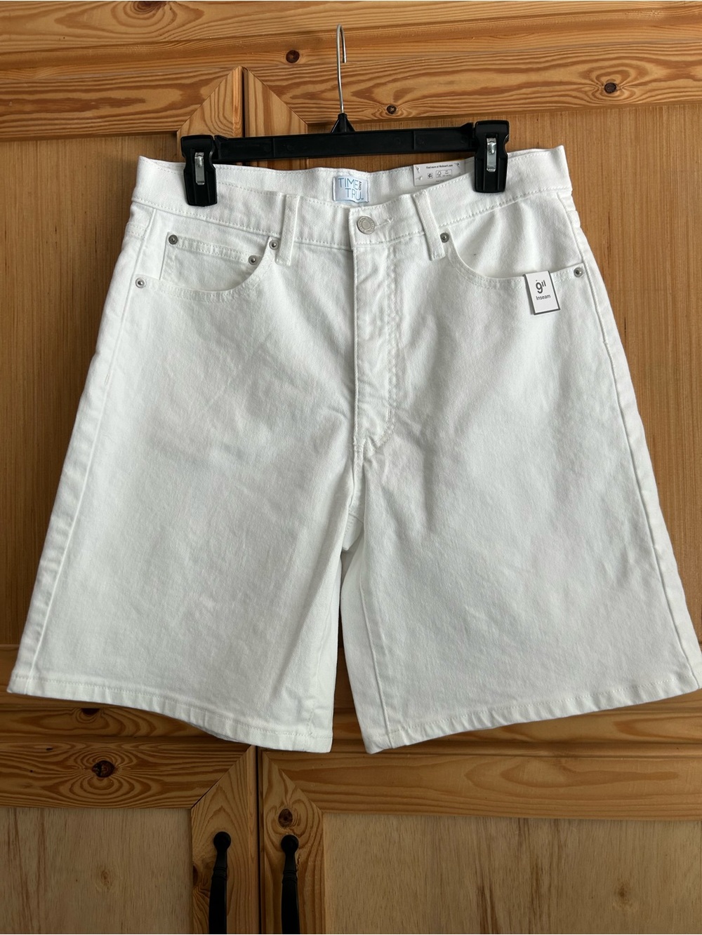 Time and Tru White Denim Bermuda Shorts